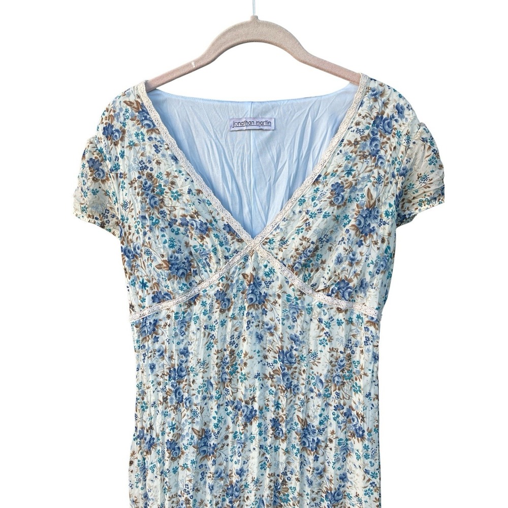 Vtg 90s Dress Size S Ditsy Floral Unicorn Jonathan Martin Grunge Babydoll Fairy - Picture 2 of 7